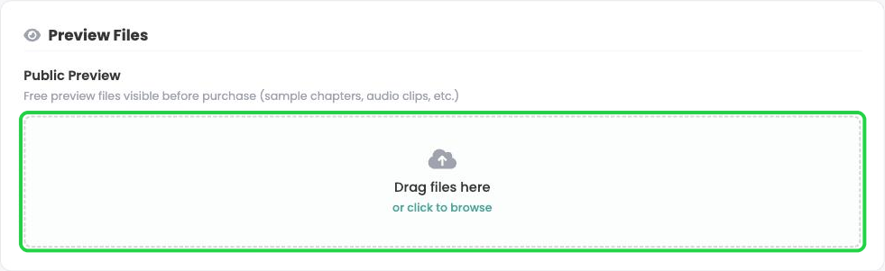 The empty Public Preview box