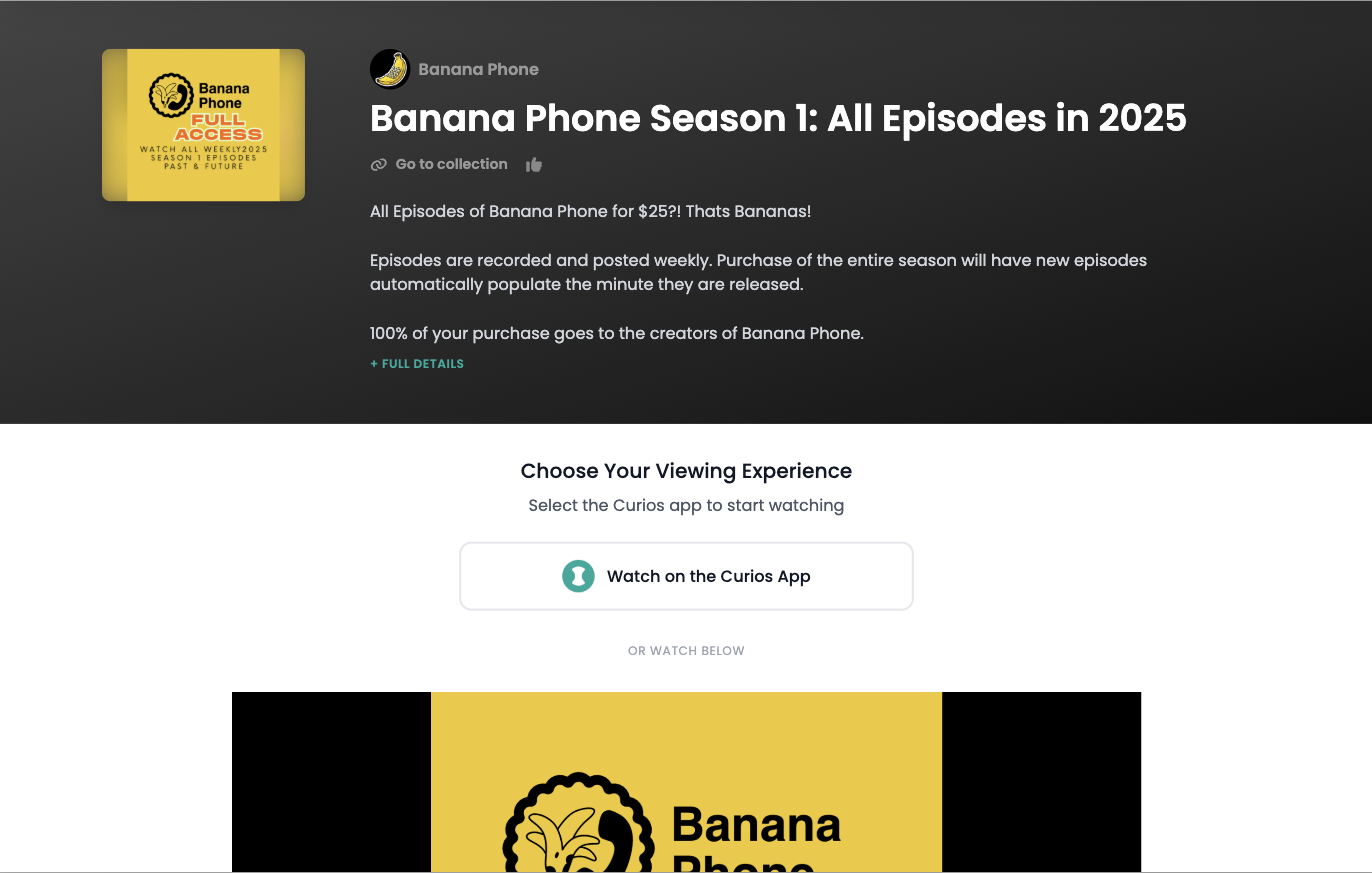 Choose Your Viewing Experience: Watch on the Curios App or watch below