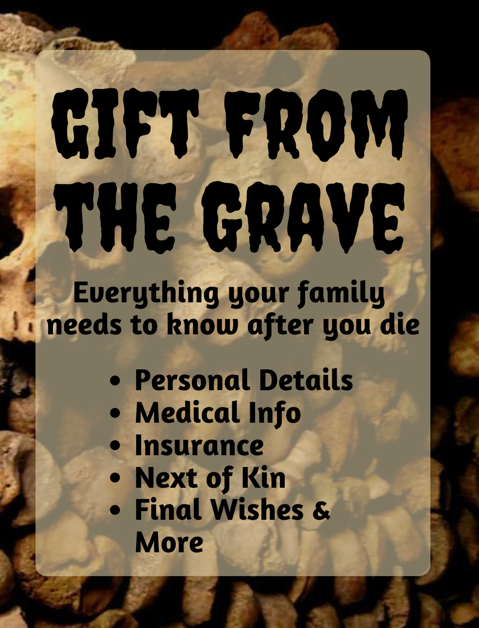 Gift From the Grave Peace of Mind Planner/Journal