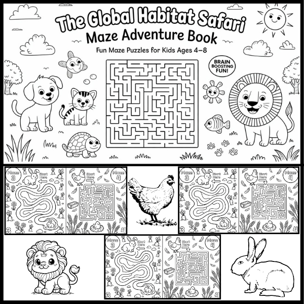 Puzzles | Fun Educational Worksheets | Printable Kids Mazes | Screen-Free Learning