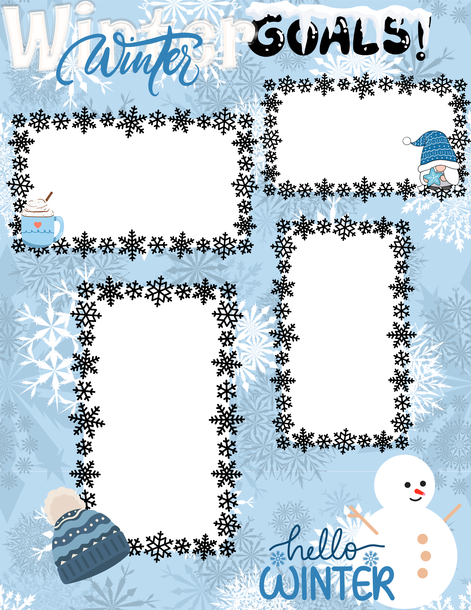 Winter Goals Planning Sheet