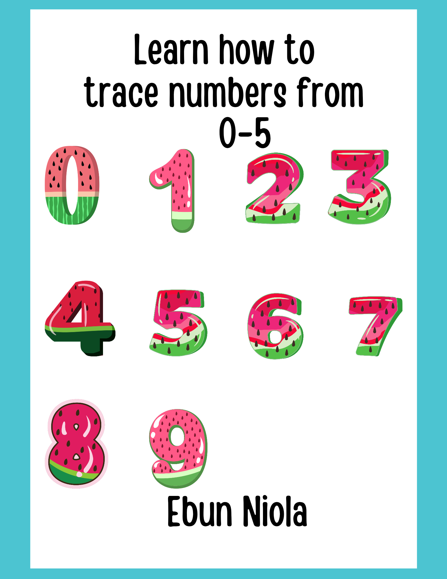 TRACE COLOR NUMBER 1-9 CORRECTLY