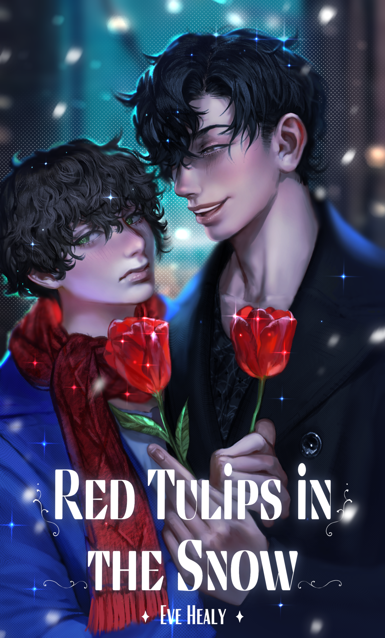 Red Tulips in the Snow - Signed
