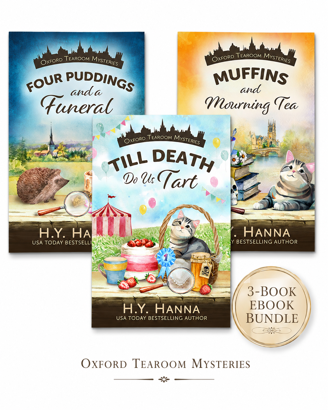 Oxford Tearoom Mysteries: Books 4-6 Bundle (a culinary cozy mystery & British whodunit set in Oxford)
