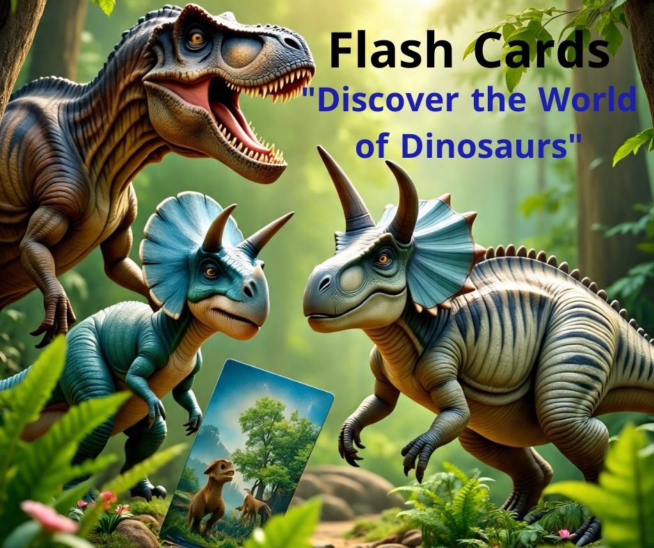 : "Discover the World of Dinosaurs – Flash Cards"