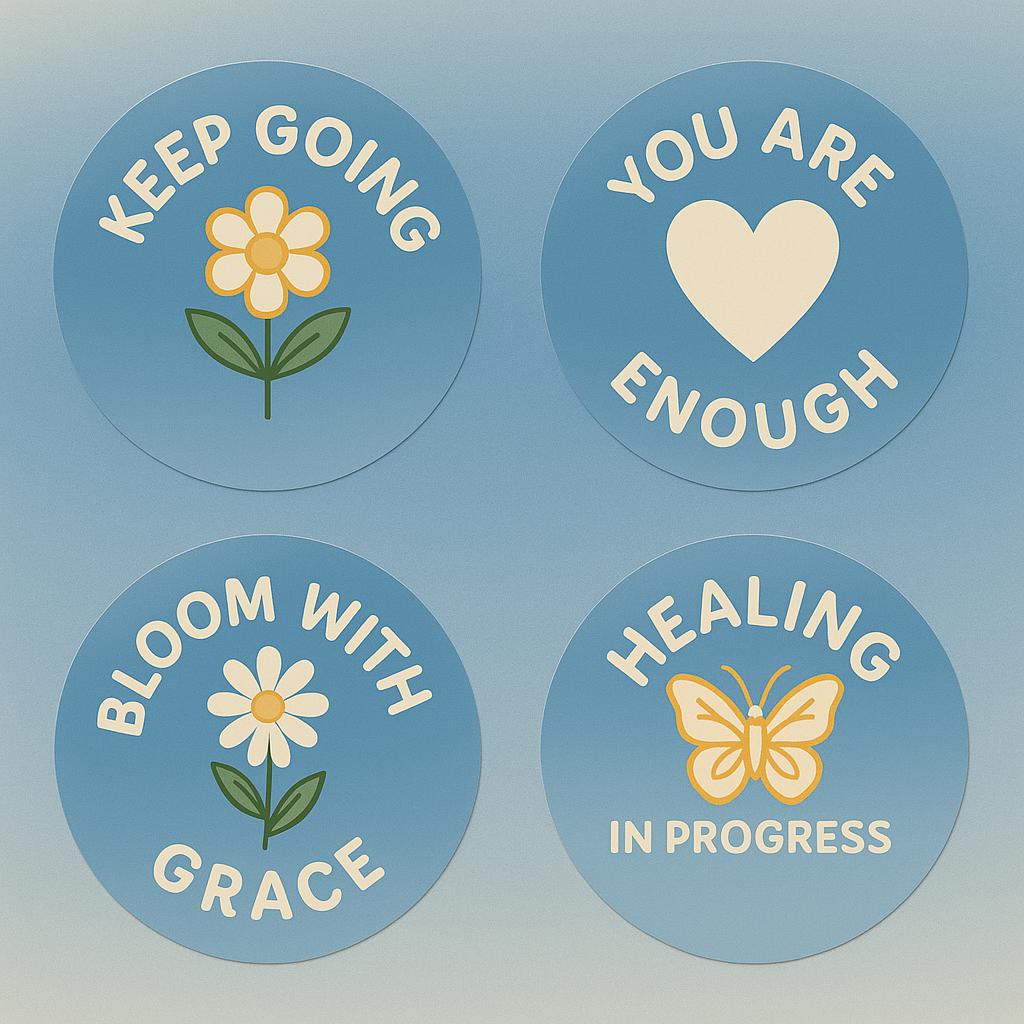 You Are Enough &ndash; Motivational Sticker Set (4 PNGs)