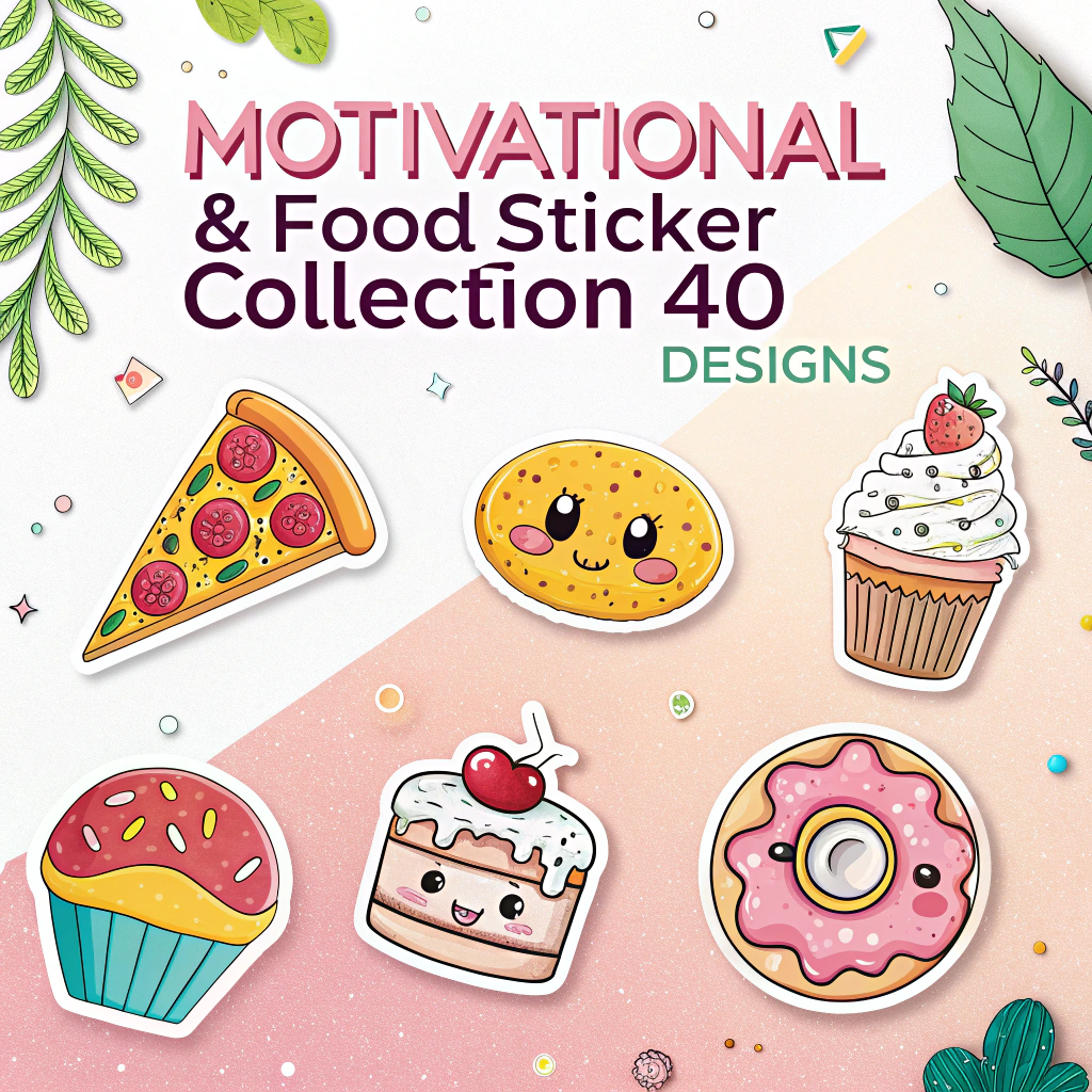 ✨ Motivational & Food Digital Sticker Pack