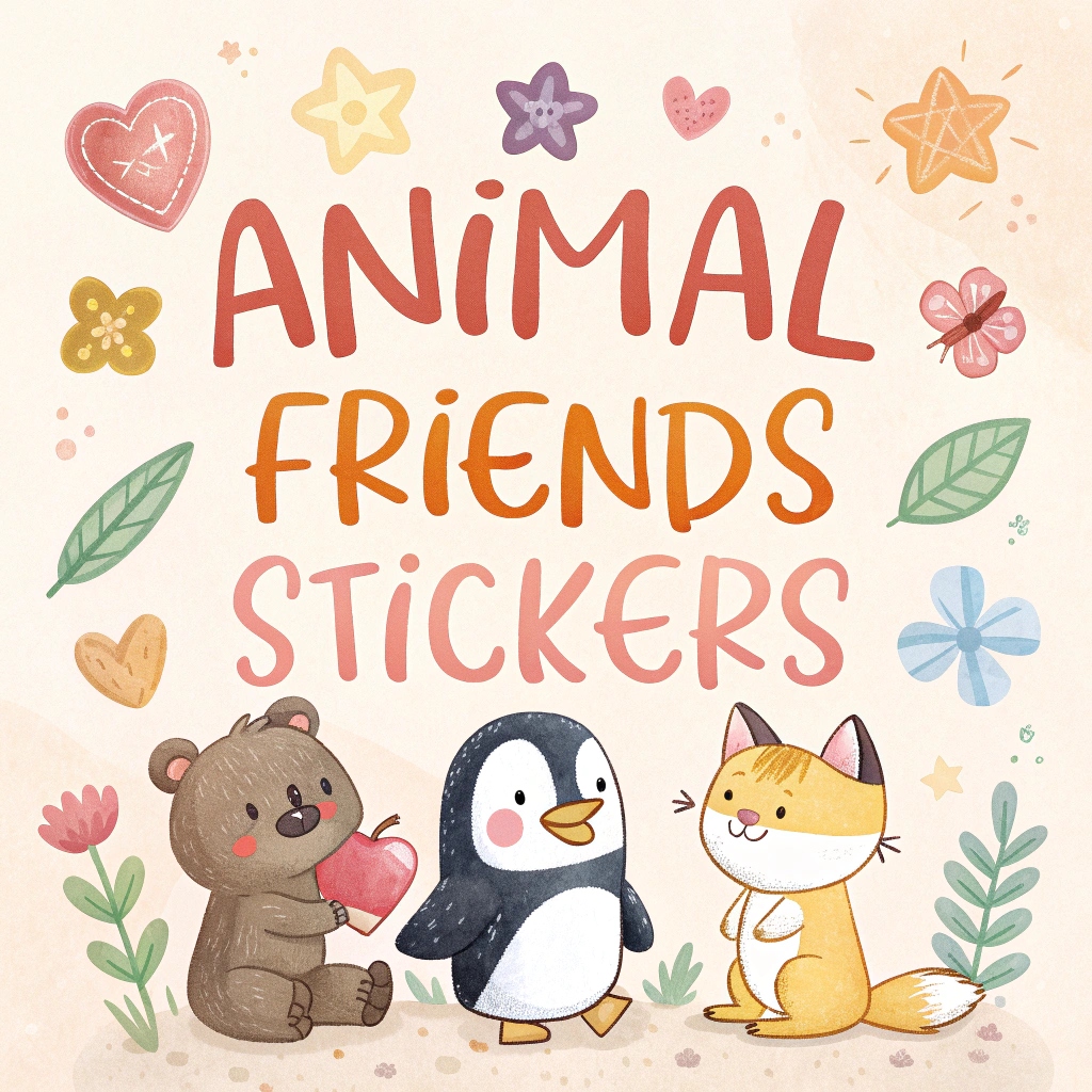 Animal Friends – Watercolor Cute Sticker Pack