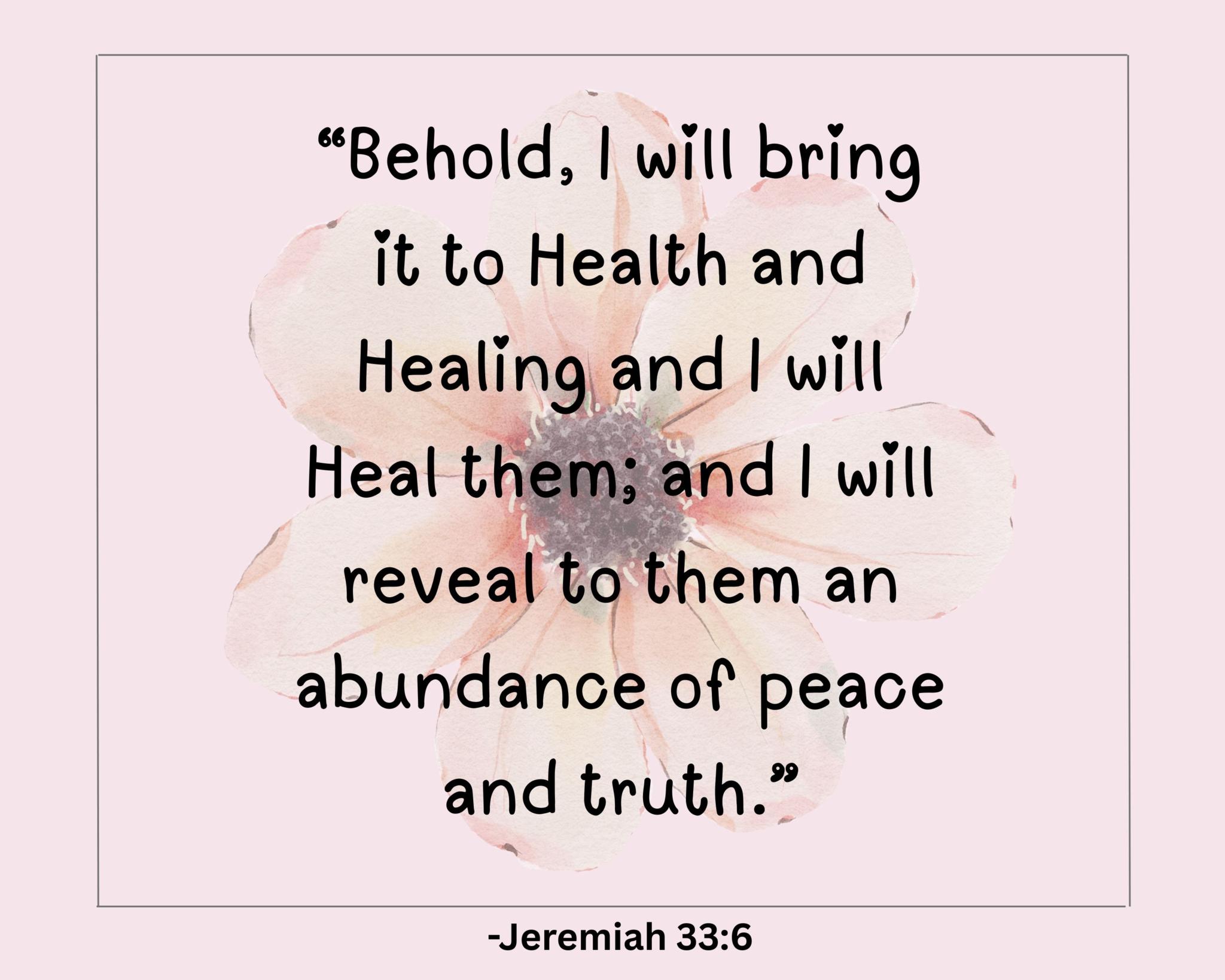 Wall Art Poster Size Scripture Jeremiah 33:6