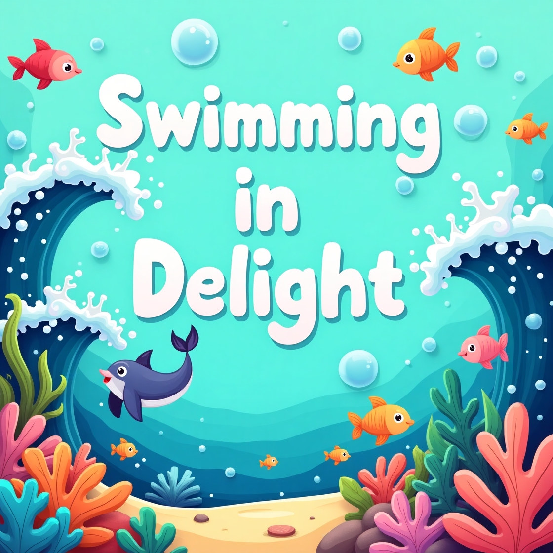 Swimming in Delight – Joyful Ocean Vibes Sticker