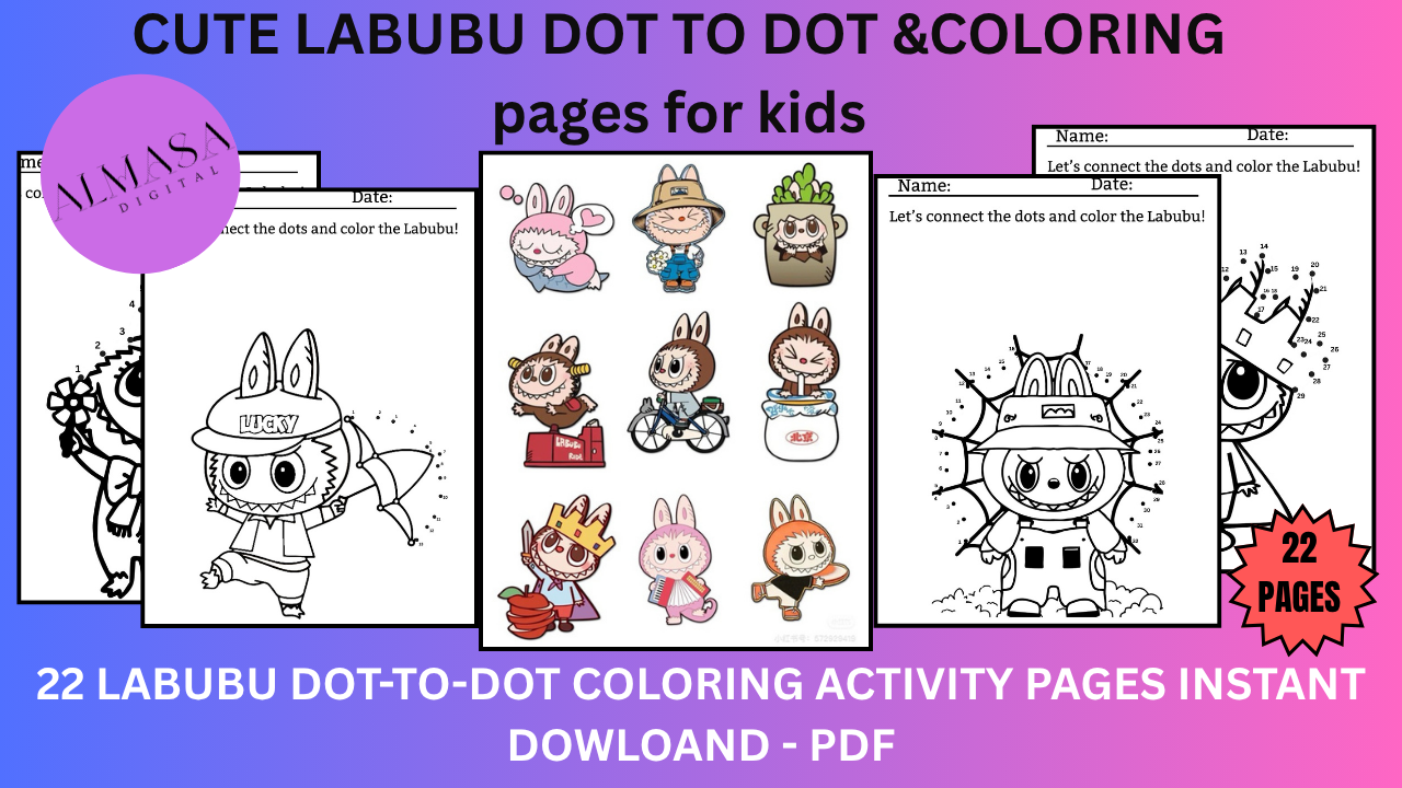  CUTE LABUBU DOT TO DOT &COLORING 