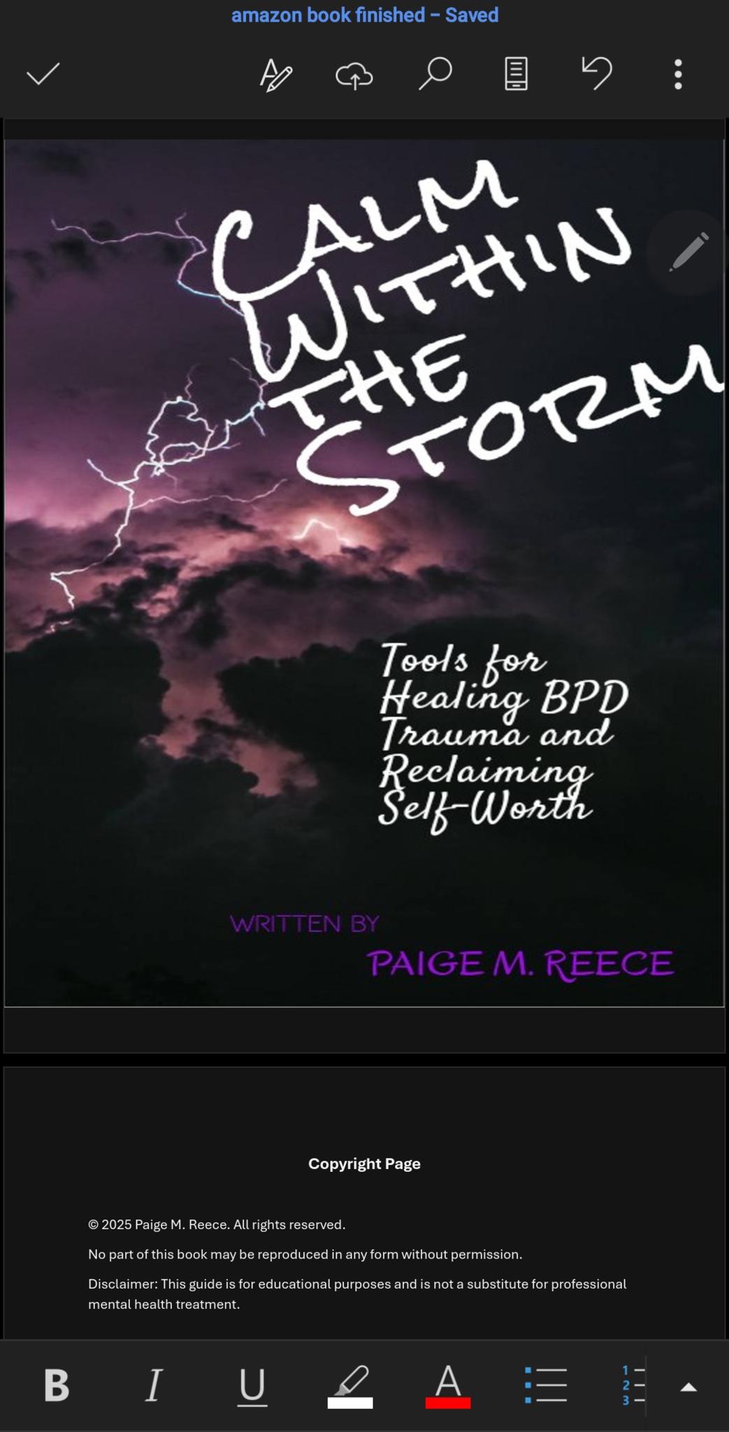 Calm Within the Storm Tools for Healing BPD Trauma and Reclaiming Self-Worth