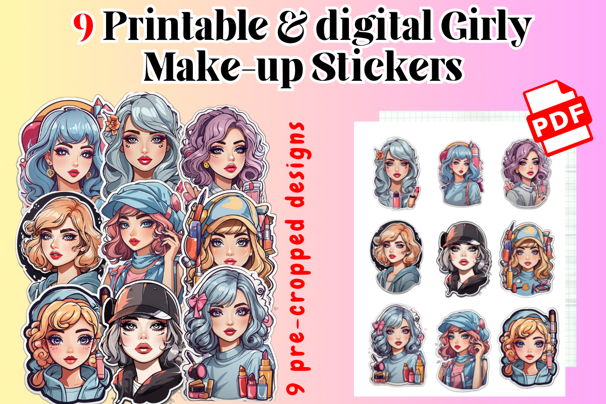 9 Printable & Digital Girly Make-up