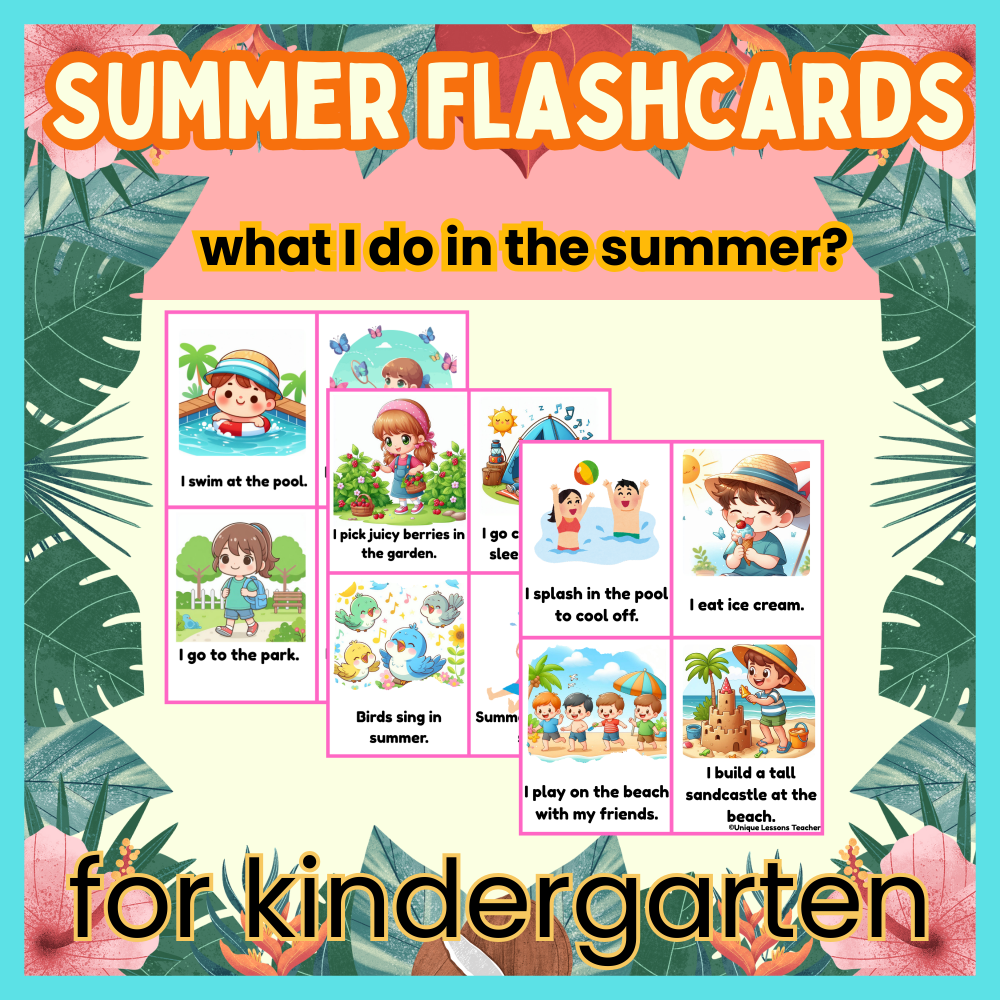 Summer Flashcards for kindergarten ( what I do in the summer)
